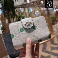 (แท้ ?%‼ from Factory) C4116 MEDIUM CORNER ZIP WALLET WITH APPLE PRINT