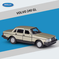 WELLY 1:36 VOLVO 240GL โลหะผสมโลหะหรูหรารถดึงกลับรถสำหรับของเล่นเด็กพร้อมคอลเลกชัน Gift