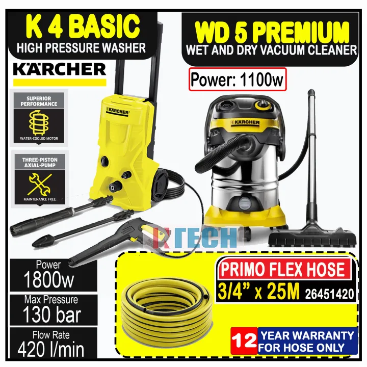KARCHER COMBO SET K4 BASIC HIGH PRESSURE WASHER + WD5 PREMIUM MULTI
