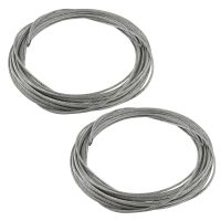 2X 3mm Diameter Flexible Stainless Steel Wire Rope Cable 12 Meter Length