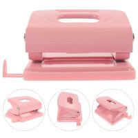 Rose Gold Stapler Professional Two Hole Punch Mini Binder Adjustable Puncher Mini Card Pages Manual Office Loose Leaf Staplers Punches