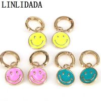 5Pairs Hot new fashion Girl Women Cute Smiling Face Enamel Pendientes Small Huggie Dangle Earrings  Jewelry Gift