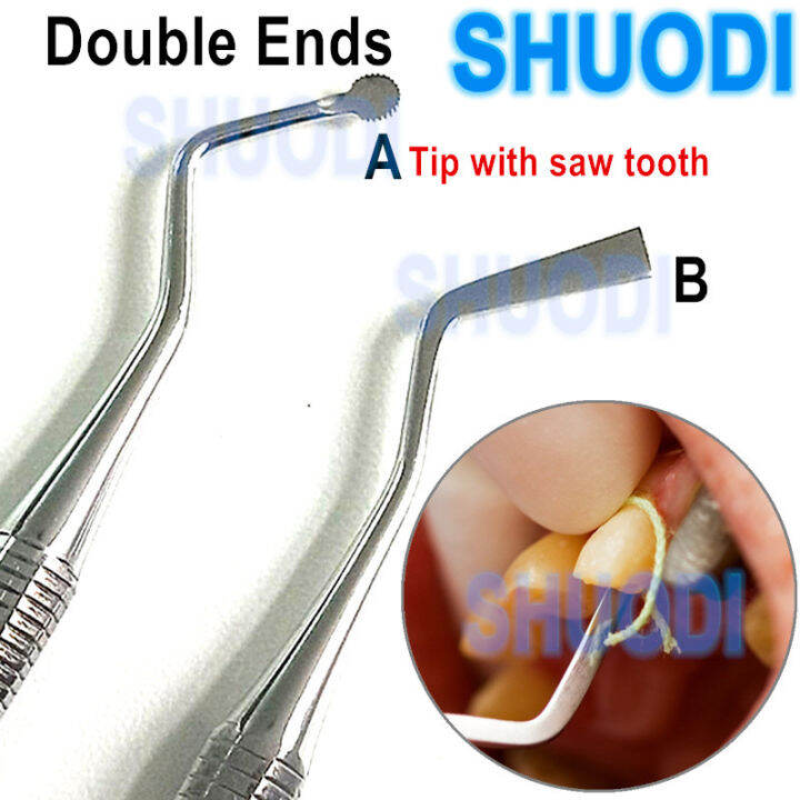 Double Ends Dental Gingival Retraction Cord Packer Tool Dental Scaler