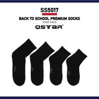 QSTAR BACK TO SCHOOL Premium Plain Black Color Student Pupil Socks Stocking Sekolah 1PAIR S M L XL SS5017