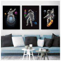 Modern Space นักบินอวกาศ Art ภาพวาดผ้าใบการ์ตูนพิมพ์โปสเตอร์ Nordic Wall Art รูปภาพสำหรับห้องเด็กตกแต่งบ้าน Cuadros New