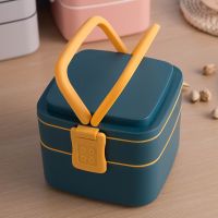 ✘ Double-layer Portable Lunch Box with Lid Japanese Student Lunch Box Lunch Box Office Worker Fitness Meal Microwave Can Be Heated