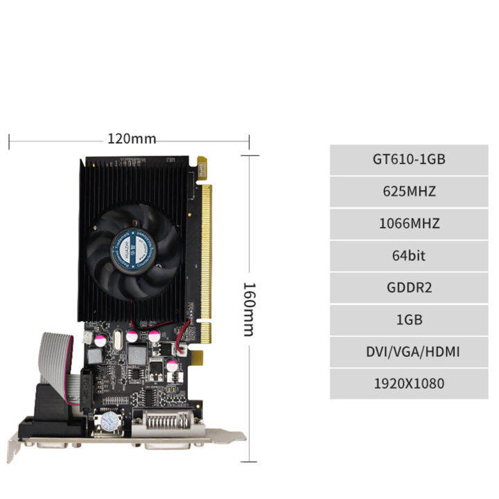 การ์ดจอ-pci-e-gt610ประสิทธิภาพสูง-การ์ดความจำขนาดใหญ่ไม่กระตุกสำหรับเกมคอนโซลเคสขนาดเล็กสำหรับคอมพิวเตอร์ขนาดเล็ก