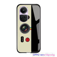 เซอร์เพนสำหรับ OPPO Reno10 Pro 5G เคสโทรศัพท์ลูกบอลกระตุ้น Pocket Monster สร้างสรรค์สำหรับเลนส์เด็กหญิงเด็กชายเคสฝาหลังกระจกเทมเปอร์มันวาวเคสโทรศัพท์กันกระแทก