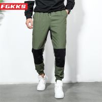 FGKKS 2023 Brand Casual Pants Mens Spring New Slim-Fit Trend Cotton Trousers High-Quality Design Fashion Cargo Pants Male