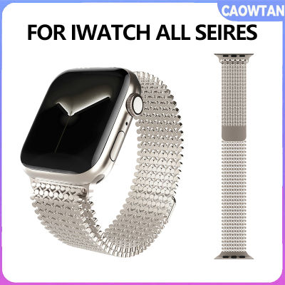 สายสแตนเลสสำหรับนาฬิกา Apple 8 7 6 5 4 Ultra 49Mm 45Mm 41Mm 44Mm 40Mm สายรัดเหล็กการดูดซับแม่เหล็ก Iwatch 3 2 1 Series 38Mm 42Mm