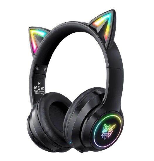 bluetooth-headset-หูฟังบลูทูธ-onikuma-b90-rgb-cat-edition-black