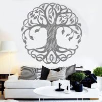 (สติ๊กเกอร์และรูปลอกติดผนัง) Pohon Besar Dinding Decals Seni Kamar Tidur Ruang Tamu Dekorasi Pohon Kehidupan Stiker Dinking Kreatif Kosmik Pohon Rumah