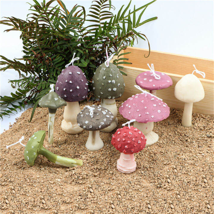 9-painted-mold-home-decoration-childrens-aromatherapy-plaster-silicone-candle-mushroom