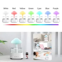 เครื่องเพิ่มความชื้นในอากาศทรงเห็ดขนาด450/300มล. สีสันสดใสไฟ USB สำหรับกลางคืนตั้งโต๊ะในบ้านไร้เสียงเครื่องฟอกอากาศเพิ่มความชื้นในบ้าน