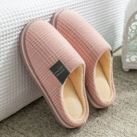 2021men home slippers winter warm shoes Slip On Plush Furry Shoes lovers Home Shoes Female Comfort indoor Houndstooth shoes flats