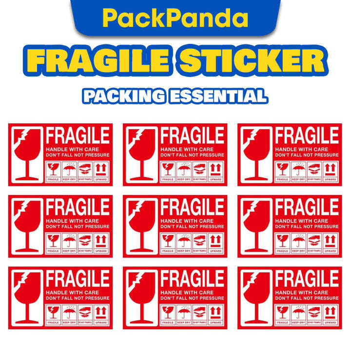 PackPanda Fragile Sticker Carton Box Fragile Label Courier Bag Sticker