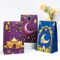 Eid Mubarak Candy Bags Ramadan Decoration 2023 Islam Muslim Party Supplies Eid al Fitr Ramadan Kareem Paper Gift Bags for Kids Cleaning Tools