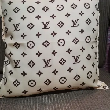 Louis Vuitton Inspired Pillow Cover Decorative Pillow Black Beige