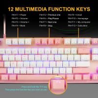 คีบอร์ด OKER Winter Pink RGB K82 BLUE SWITCH TKL