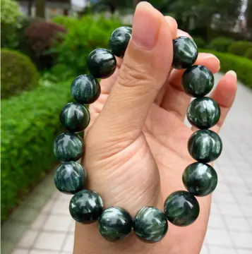 Empath Protection 10mm Multi Colour Seraphinite Stretchable Bracelet Round  Smooth 18cm for mens womens gf bf and adults  Mangtum