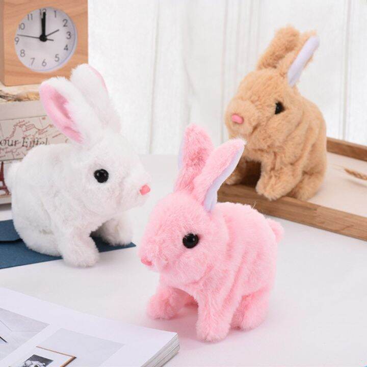 Electric Rabbit Toy Plush Bunny Battery Operated Hopping Animal Rabbit ...