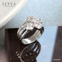 Lenya Jewelry แหวน Diamondlike ตัวเรือนเงินแท้ 925 ชุบทองคำขาว นิ้วแบบไหน ใส่แหวนวงนี้ก็สวยได้