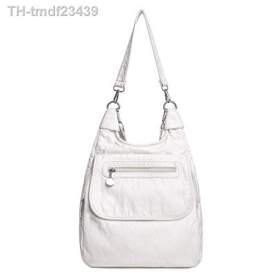 ❆■ Backpacks Fashion Soft Washed Leather Shoulder Anti-thief Large Capacity School for Teenager 배낭
