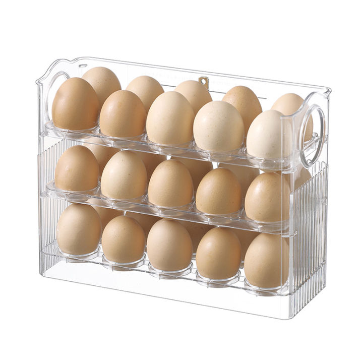 ชั้นเก็บไข่ในตู้เย็น-ชั้นวางไข่3ชั้น-ชั้นสำหรับเรียงไข่-ชั้นวางไข่ในตู้เย็น-สามารถเช็ควันไข่เสียได้