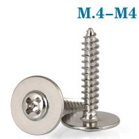 50Pcs M1.4 M1.7 M2 M2.3 M2.6 M3 M4 PWA Cross Round Head with Washer Self Tapping Screw 304 Stainless Steel Wood Phillips Screw