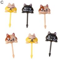 6Pcs Fruit Fork Cartoon BPA Free Reusable Plastic Car Koala Cat Bento Stick Cake Dessert Bento Lunches Toothpick Party Decor