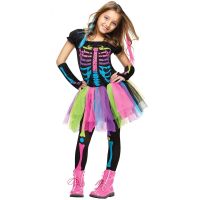 ✁✴✖ ?ปาร์ตี้บ้า? ชุดฮาโลวีนสำหรับเด็ก กระโปรงโครงกระดูก ชุดเจ้าหญิงดิสนีย์ผี ชุดแฟนซีหญิงสาว Halloween Cosplay