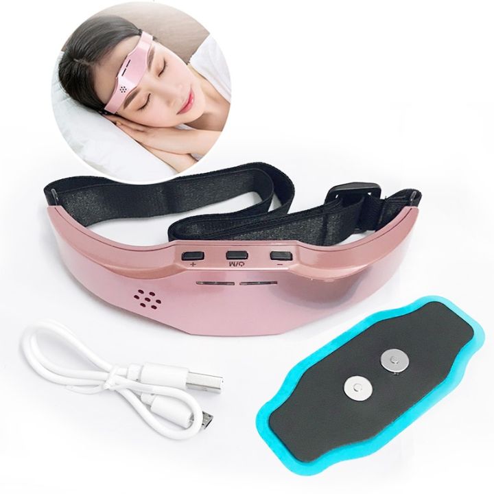Electric Headache and Migraine Relief Head Massager Migraine Insomnia  Release USB Rechargeable Therapy Machine Relax Health Care,rose gold 