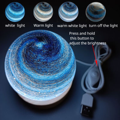 USB LED ไฟกลางคืน Galaxy ลูกแก้วโคมไฟ3D ดาวเคราะห์ดวงจันทร์โคมไฟห้องนอนตกแต่งของเล่นสำหรับเด็กพรรคเด็กของขวัญวันเกิด