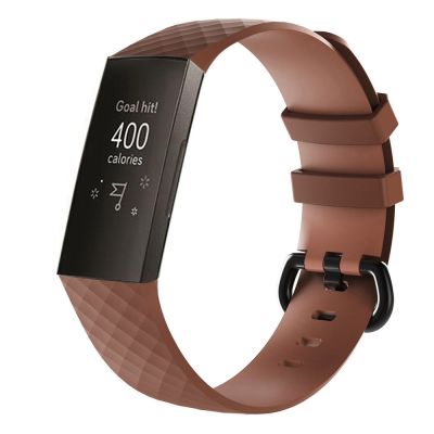 สายนาฬิกาข้อมือซิลิโคนลายเพชรสำหรับ Fitbit Charge 4ขนาดใหญ่: 210*18มม. (สีดำ) (ลดราคาเอง)