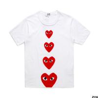 รุ่นแนวนอน CDG ซื้อ T เสื้อ Kubo แขนสั้นหัวใจแนวตั้งคู่รัก Rei ชายญี่ปุ่นหญิง Duoxinchuan รัก