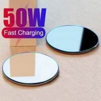 50W Wireless R สำหรับ14 13 12 11 Pro XS สูงสุด X XR 8 Plus Airpods Samsung ที่ชาร์จแบตแบบไร้สายอย่างรวดเร็ว Rs