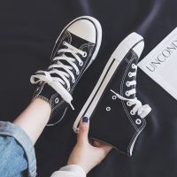 ✇☽♟ Black high-top canvas shoes female students all-match ins trendy niche sneakers 2023 new autumn hot style cloth shoes