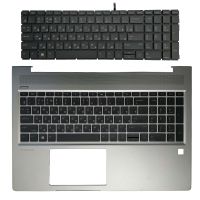 New Backlit Russian Keyboard For HP Probook 15 450 G6 455 G6 455R G6 450 G7 455 G7 455R 2B-BBU01Q100 With Palmrest Upper Cover