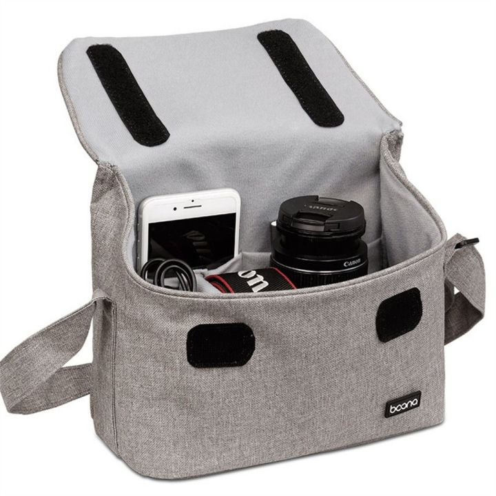 msaxxza-กระเป๋ากล้องกันน้ำกระเป๋ากระเป๋าเก็บของกล้อง-dslr-ไหล่สีเทากระเป๋าถ่ายภาพแขนกล้องไมโครกระเป๋าช่างภาพสีดำ