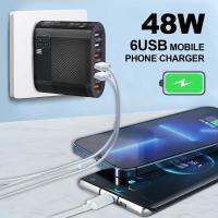 48W USB Charger Fast Charging เครื่องชาร์จศัพท์มือถือ6พอร์ต3.5A Fast Charging Wall Charger สำหรับแล็ปท็อป Smart Phone