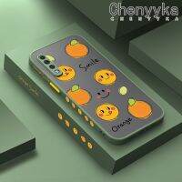 Chenyyka เคส A30s A50s A50กาแลคซีของปลอกสำหรับ Samsung ลายการ์ตูนสีส้มยิ้มเคสโทรศัพท์แบบแข็งมีน้ำค้างแข็งโปร่งใสบางขอบด้านข้างปลอกซิลิโคนเคสป้องกันทนแรงกระแทกเลนส์กล้องถ่ายรูป