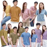 COD  ♘เสื้อยืดคอกลม เสื้อมินิมอล ผ้าคอทต้อน Earth tone สดใส ไม่หด ไม่ย้วย ไม่ต้องรีด❋