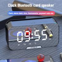 S7 Wireless BT Speaker Portable Subwoofer Stereo Player LED Digital Smart Alarm Clock Mirror Design Speaker Surround 2023