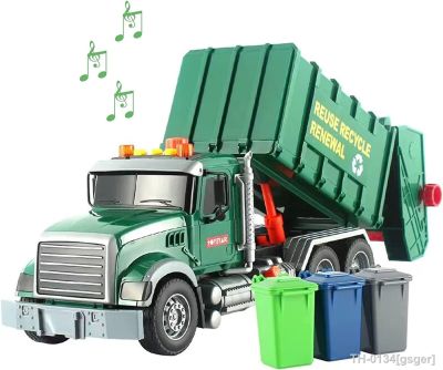 ℡▲✧ Brinquedo grande do caminhão de lixo lixo movido a fricção com luzes e sons crianças que reciclam presentes das