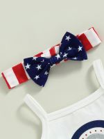 Adorable 4th of July Baby Girl Set with Rainbow Romper Striped Bell Bottoms and Headband for a Patriotic Look  by Hs2023