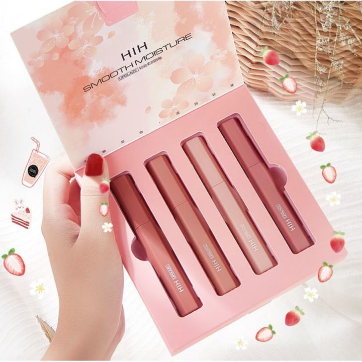 hih-4-ชิ้น-mini-matte-lipไม่ติดแมส-กินน้ำกินข้าวไม่หลุด-แม้แต่จูบก็ยังไม่หลุด