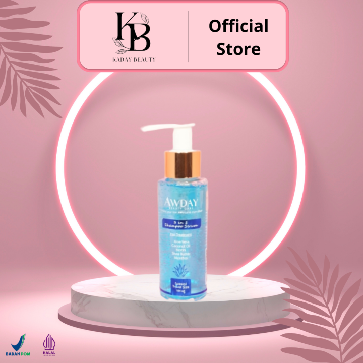 Awday 3in1 Shampoo SPESIAL TRAVEL SIZE Serum Hair Treatment BPOM HALAL