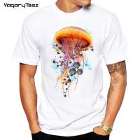 New 2022 Mens T Shirts Fashion Electric Jellyfish World Printed T-Shirt Short Sleeve Novelty O-Neck Design Tops Cool Tee