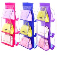 Hanging Handbag Organizer for Wardrobe Closet Transparent Storage Bag Door Wall Clear Sundry Shoe Bag with Hanger Pouch