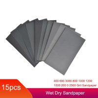 15pcs Wet Dry Sandpaper 400 600 3000 800 1000 1200 1500 200 0 2500 Sanding Sheets Waterproof Sand Paper For Automotive Sanding Cleaning Tools